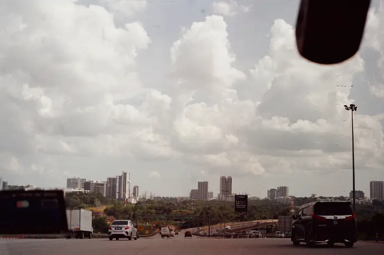 Kuala Lumpur skyline from the motorway on the way back