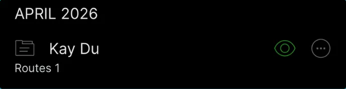 The imported routes in the Saved list