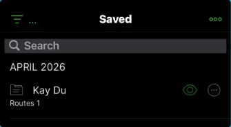 Saved screen, three dots at the top right