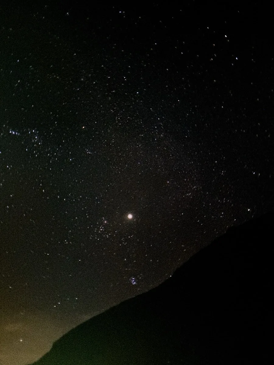 Milky Way and starry night sky above Mount Kinabalu