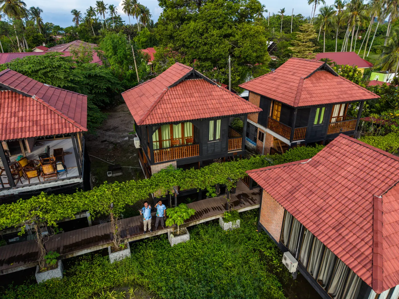 Aerial of the chalets at Langkawi Country Lodge
