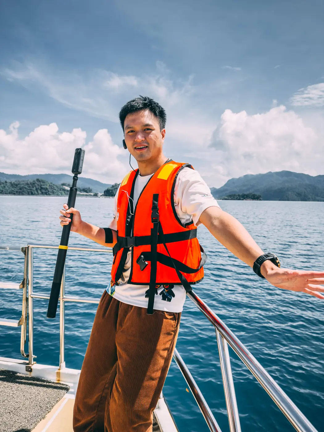 Kay Du on the island hopping boat in Langkawi