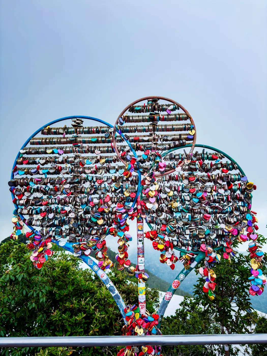 Heart-shaped love locks at the Langkawi SkyCab top station