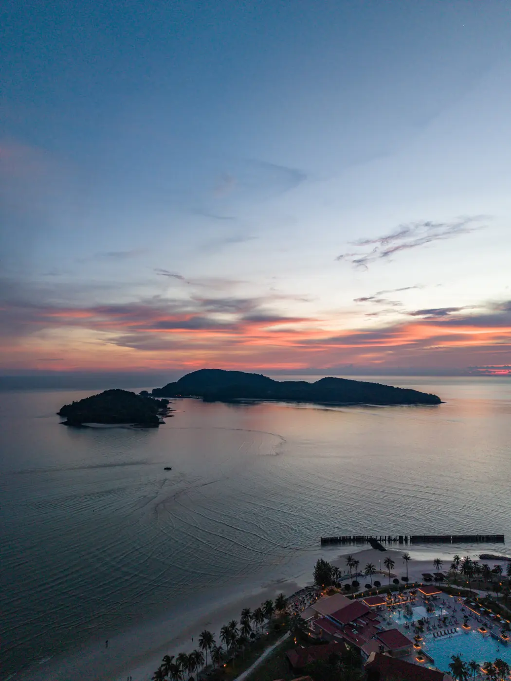 Sunset over the islands of Langkawi