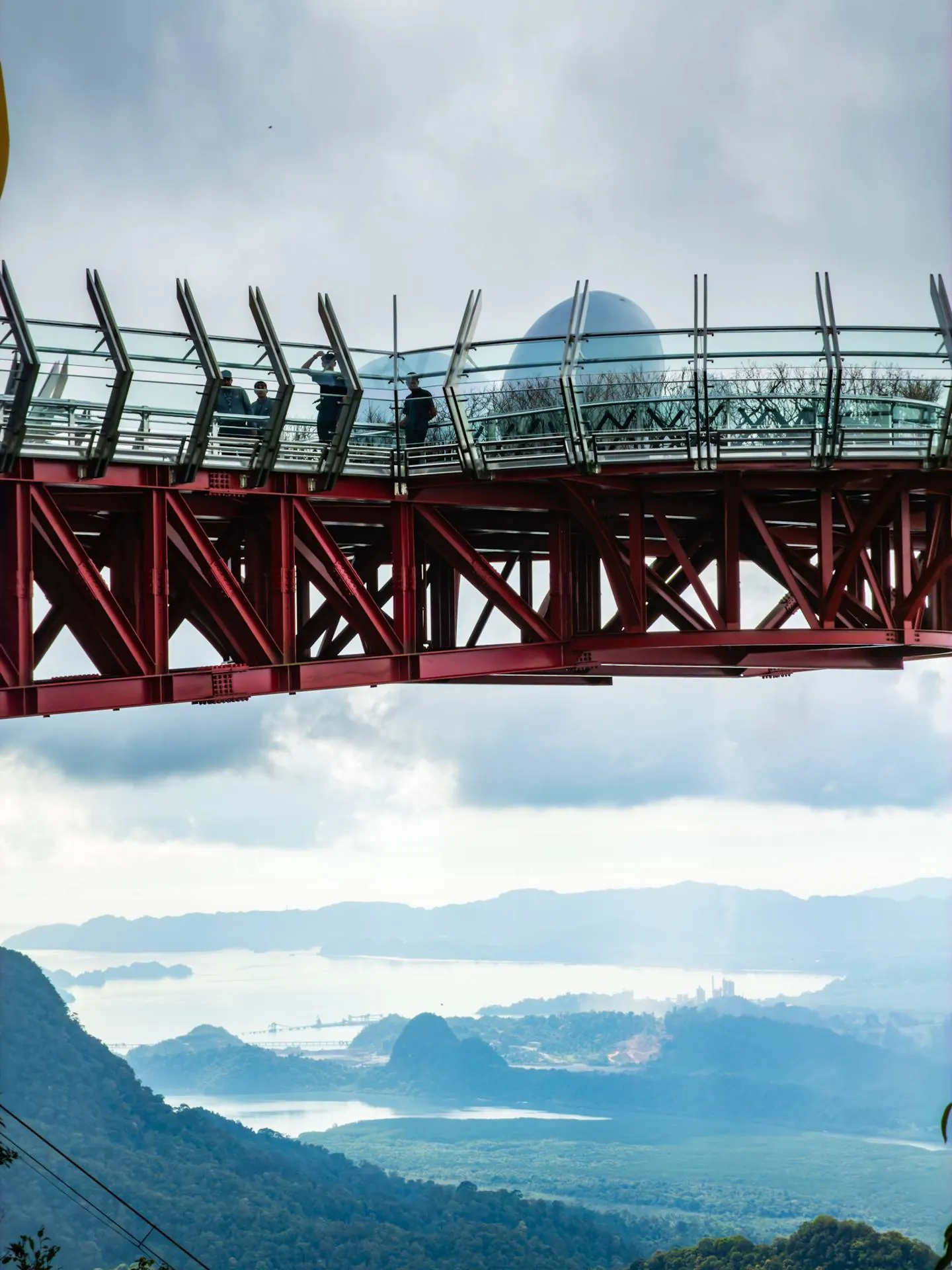 View of Langkawi islands from the glass skywalk at the top station