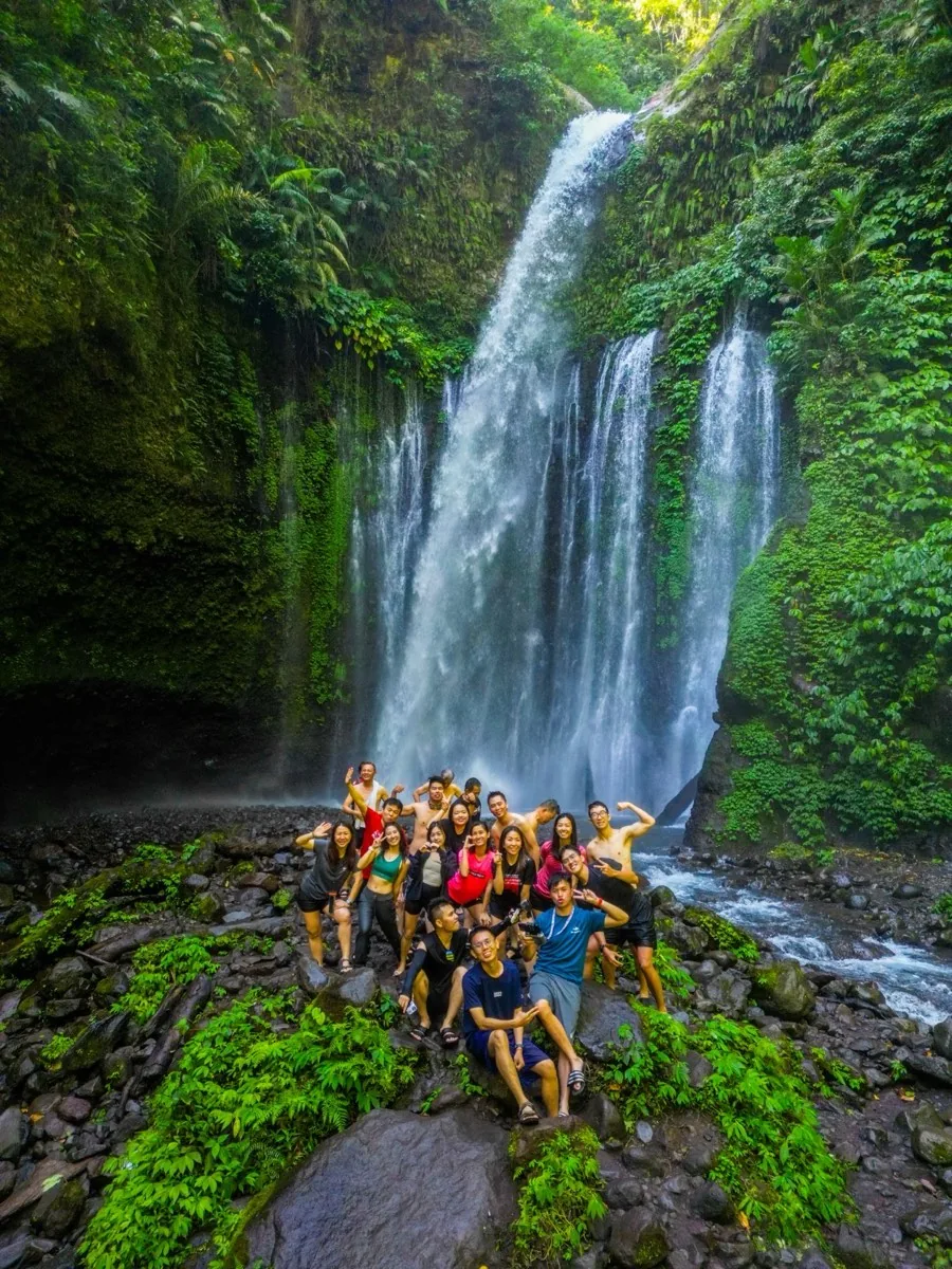 Waterfall photo during Rinjani hike