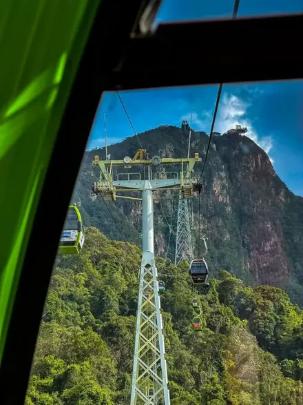 Langkawi SkyCab cable car climbing up Gunung Machinchang