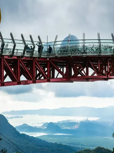 View of Langkawi islands from the glass skywalk at the top station